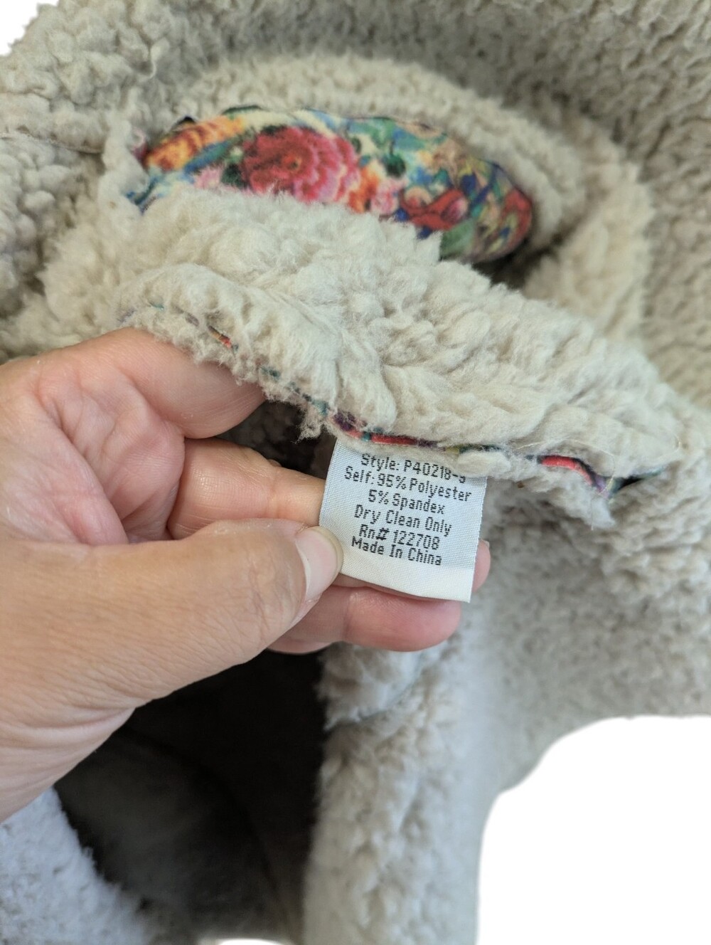 Johnny Was Gigianna Suede Jacket XL Patchwork Mixed Print Sherpa Lined Boho Coat - Picture 8 of 10